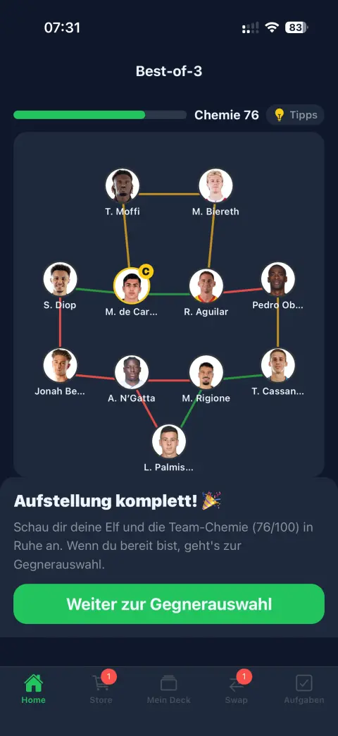 Draft-Board + Chemie-Linien