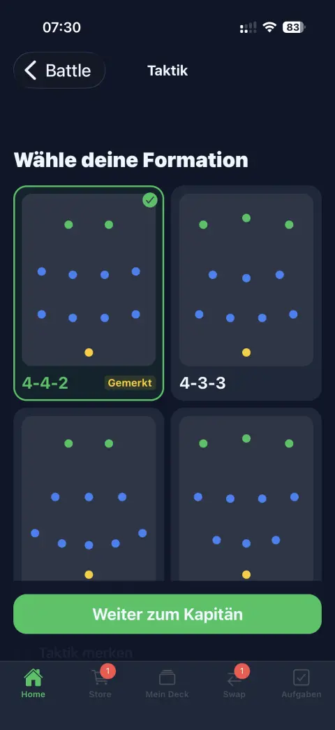 Formation wählen